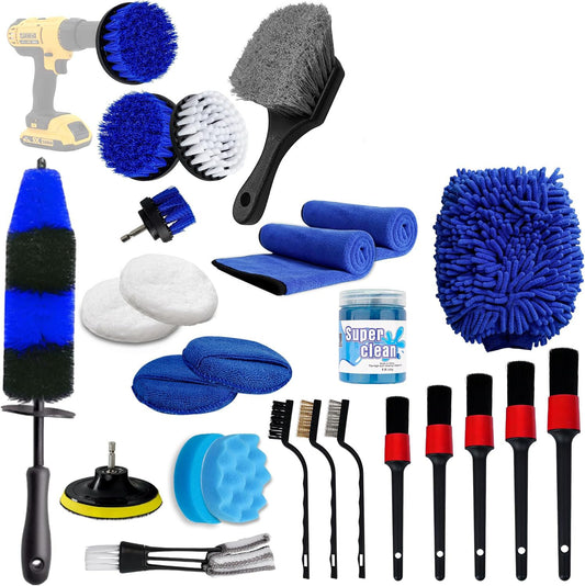 Car Detailing Kit With drill brush and hub brush