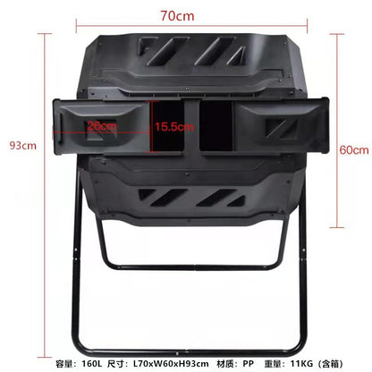 Compost Bin Outdoor、 tumbling Suitable for accumulation and fermentation of kitchen and garden waste