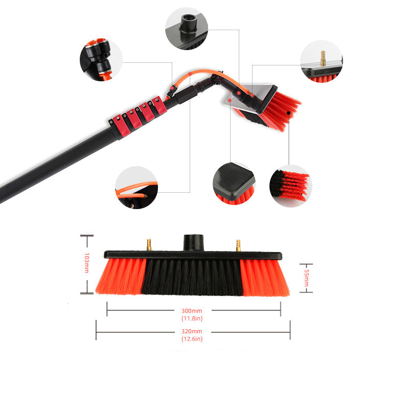 water fed pole solar panel cleaning brush