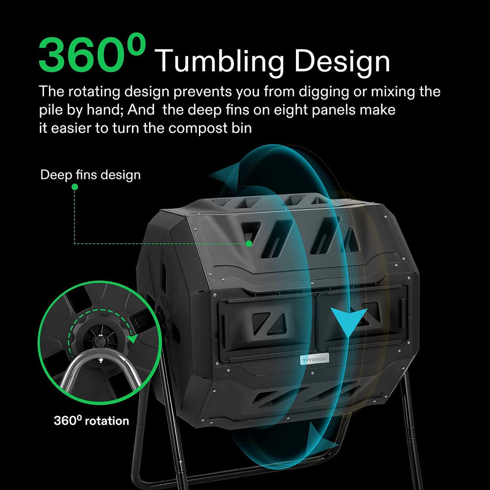 Compost Bin Outdoor、 tumbling Suitable for accumulation and fermentation of kitchen and garden waste