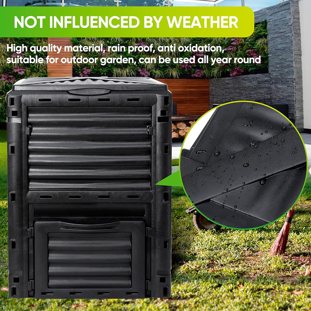 Large Compost Bin Aerating Outdoor Compost Box Easy Assembling